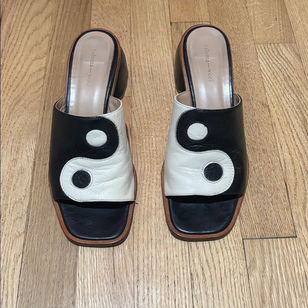 PALOMA WOOL rare yin yang chunky heel mules